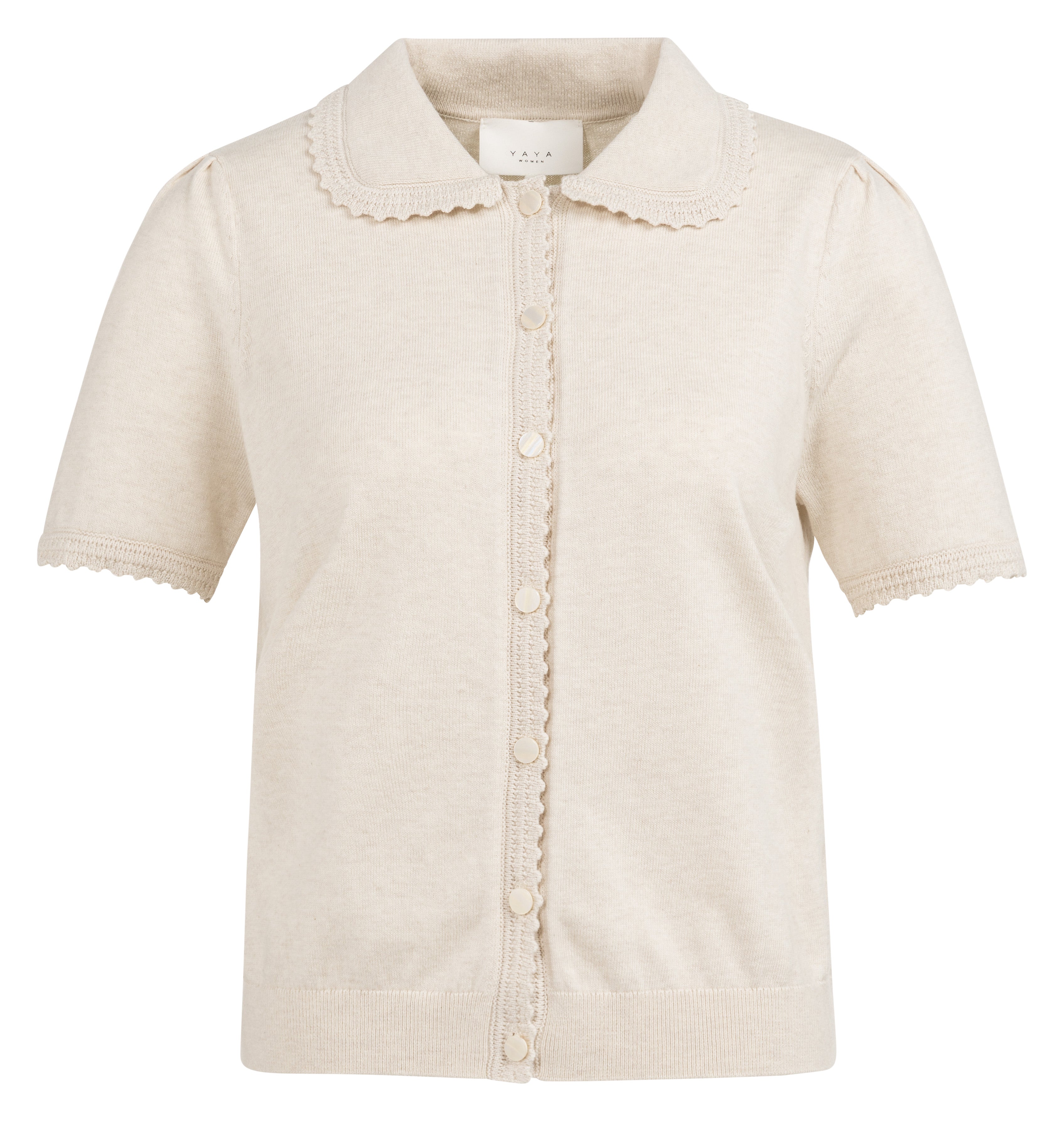 Cardigan boutonné à manches courtes et texture YAYA