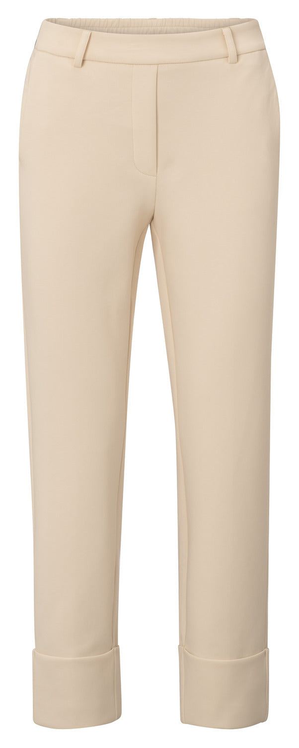 Pantalon de tailleur en jersey avec taille élastique et grand revers YAYA