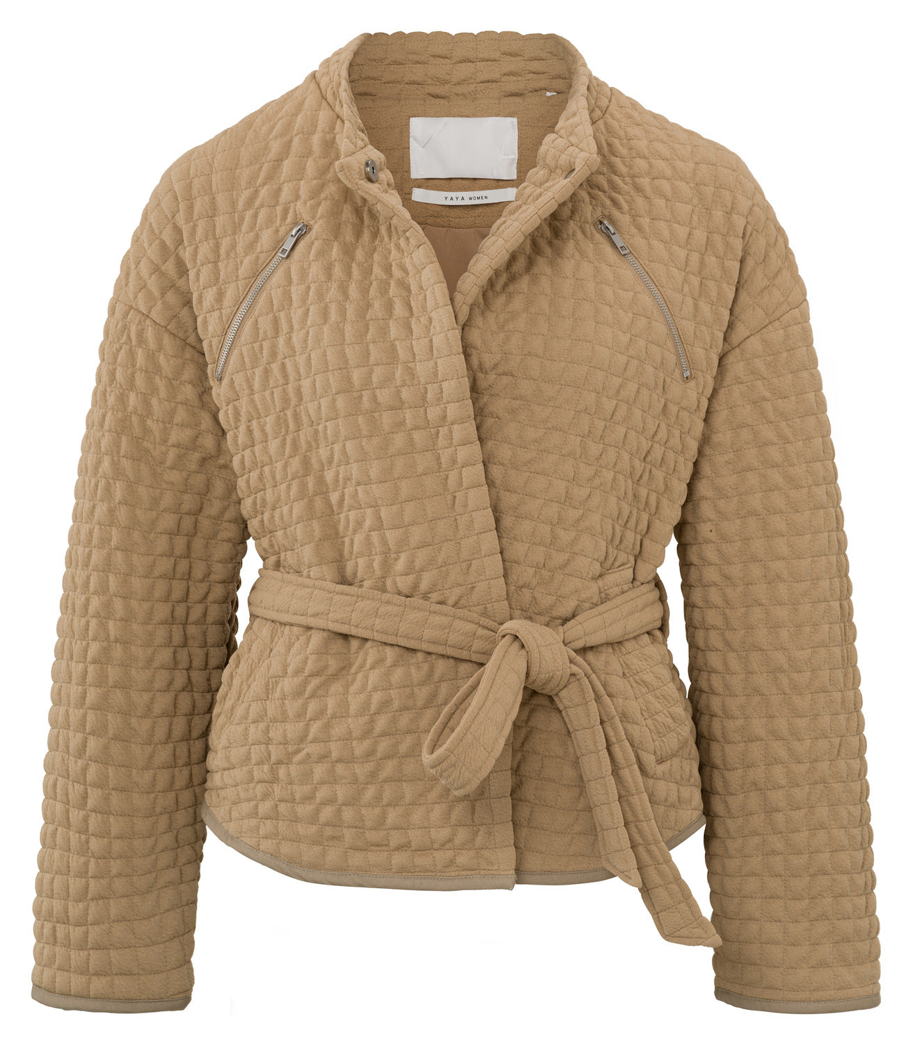 Woven quilted jacket with zippers YAYA
