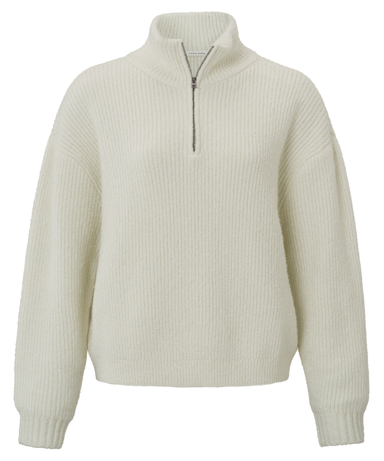 Chandail Avec Collet et Fermeture éclair YAYA 000257 Silver Birch