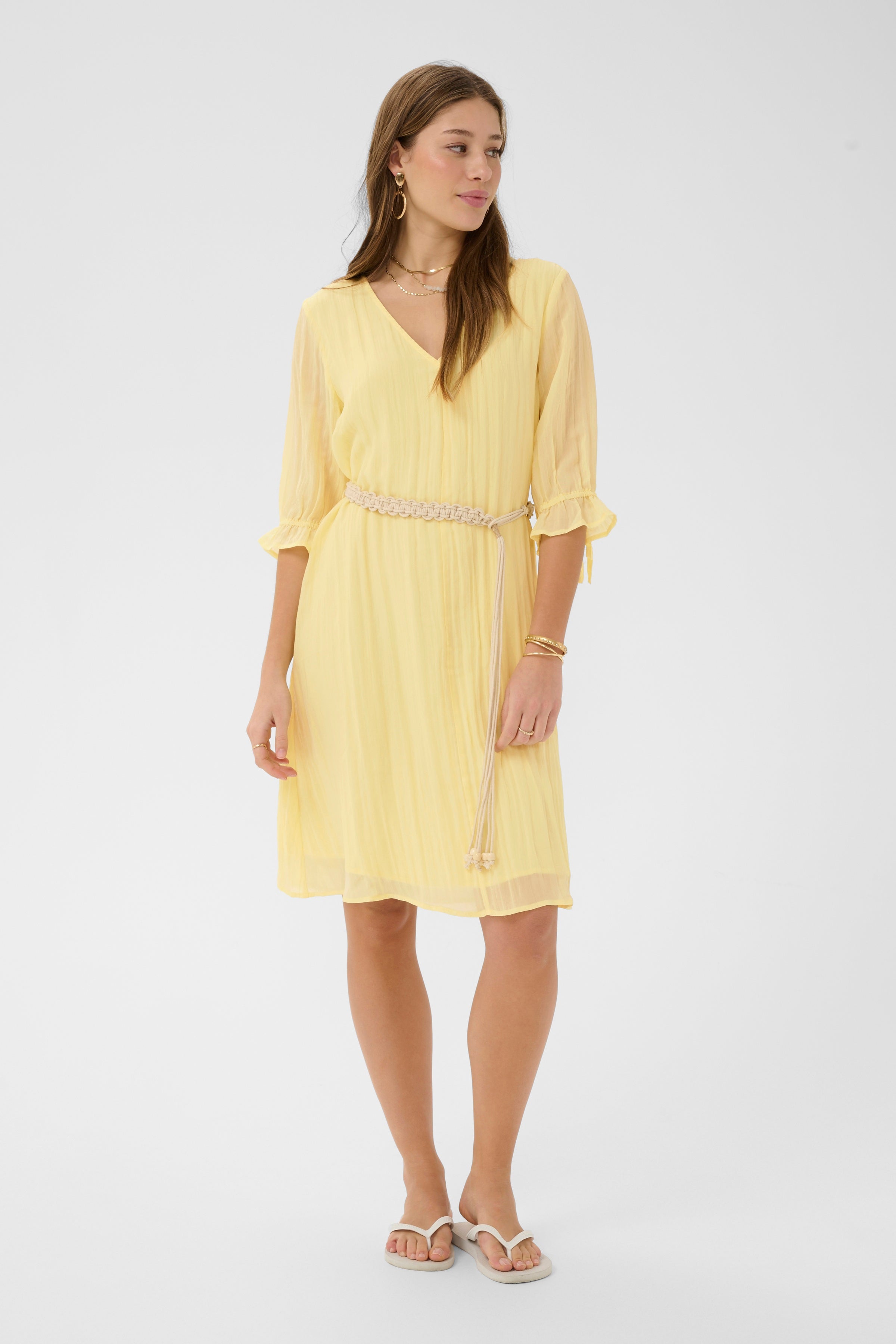 Robe longueur genou avec ceinture - CRIsabelle