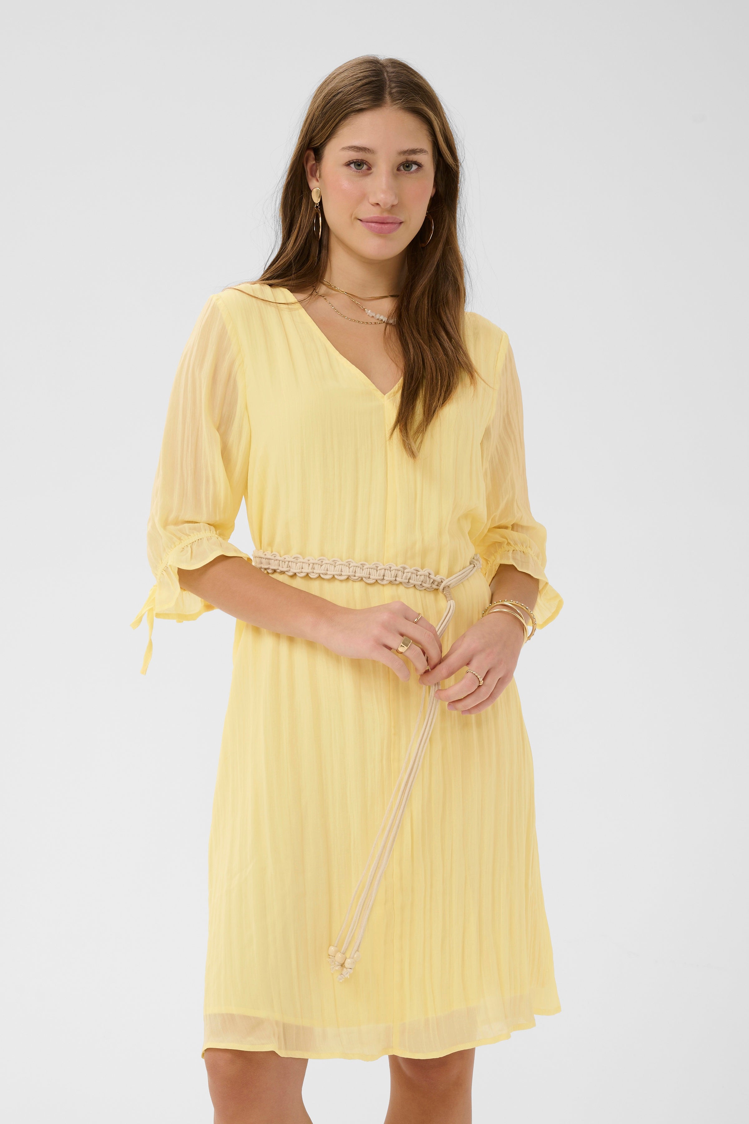 Robe longueur genou avec ceinture - CRIsabelle