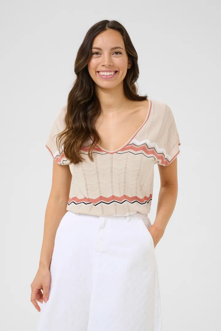 CRTommin Knit Blouse CREAM