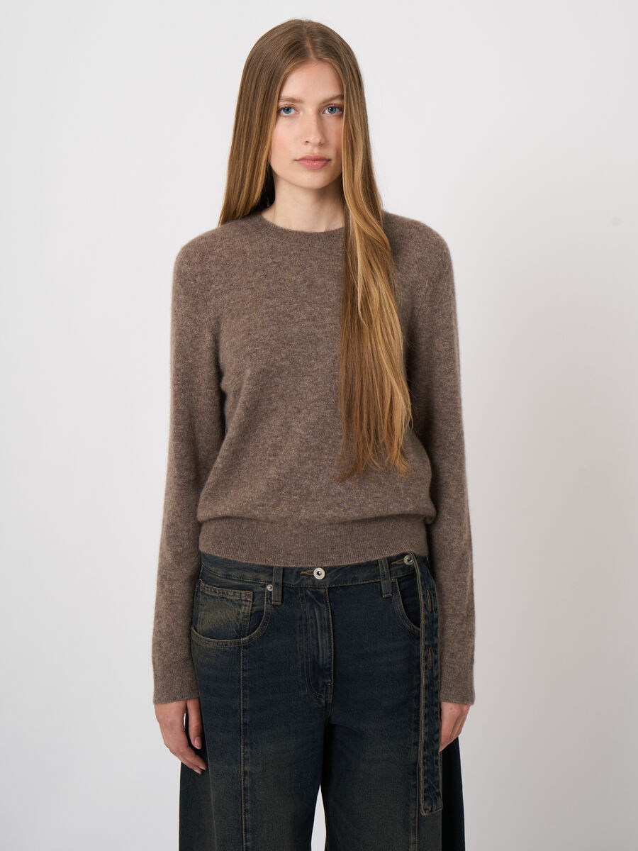 Pull en cachemire et soie à l’aspect brossé