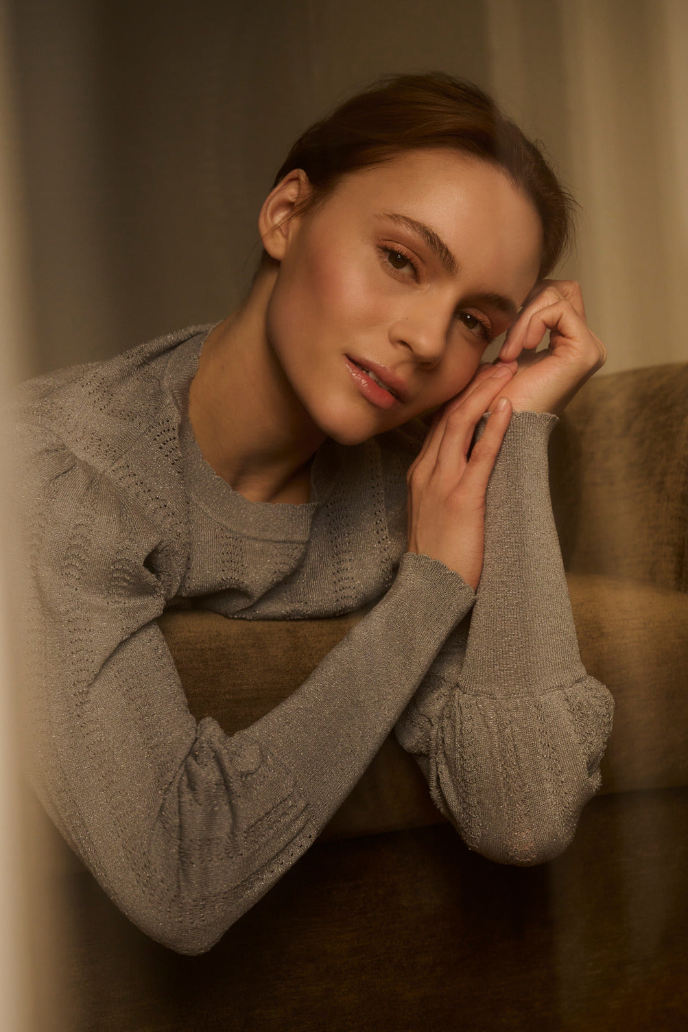 Lurex Pointelle Sweater YAYA