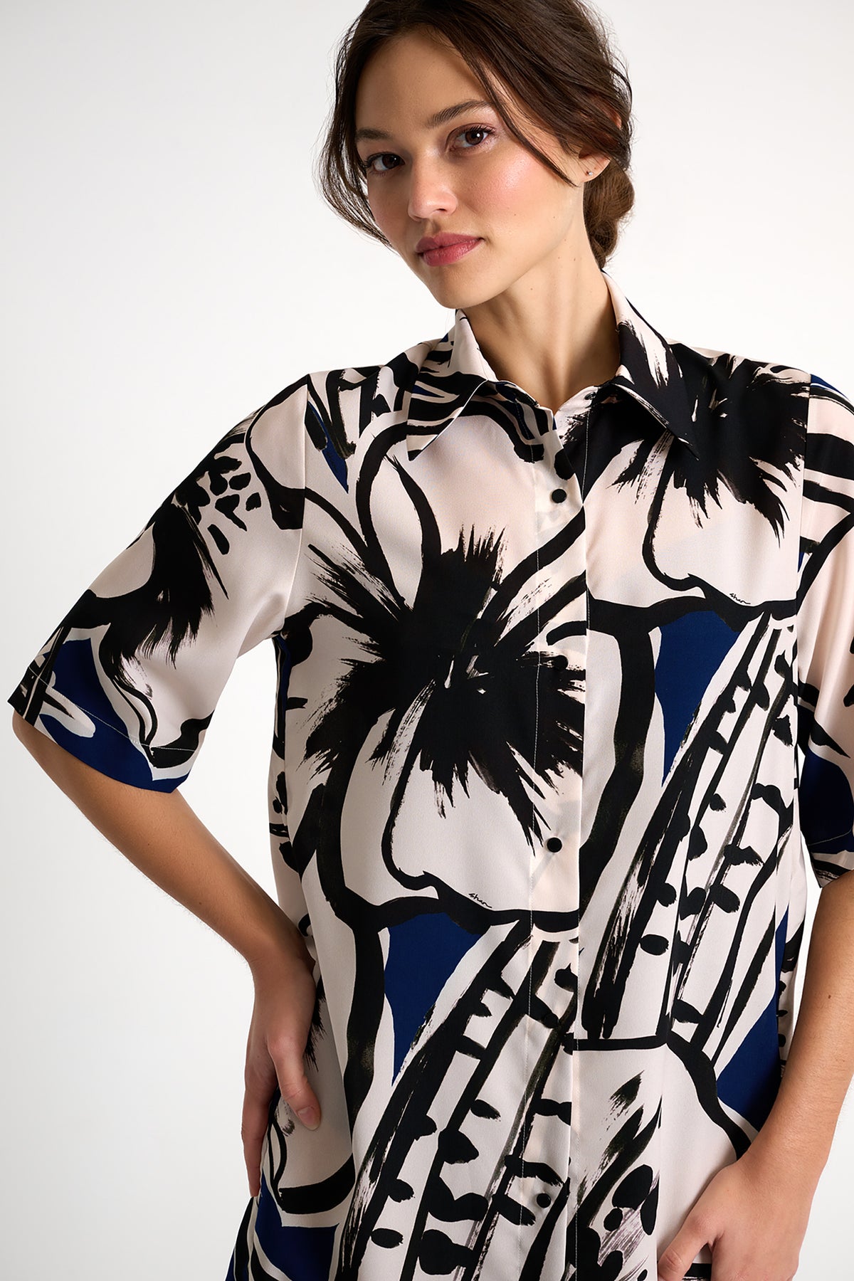 Longue chemise en taffetas