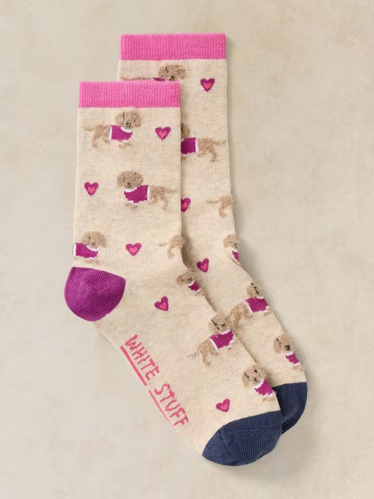 Chaussette Cheville Chien Saucisse Duveteuse