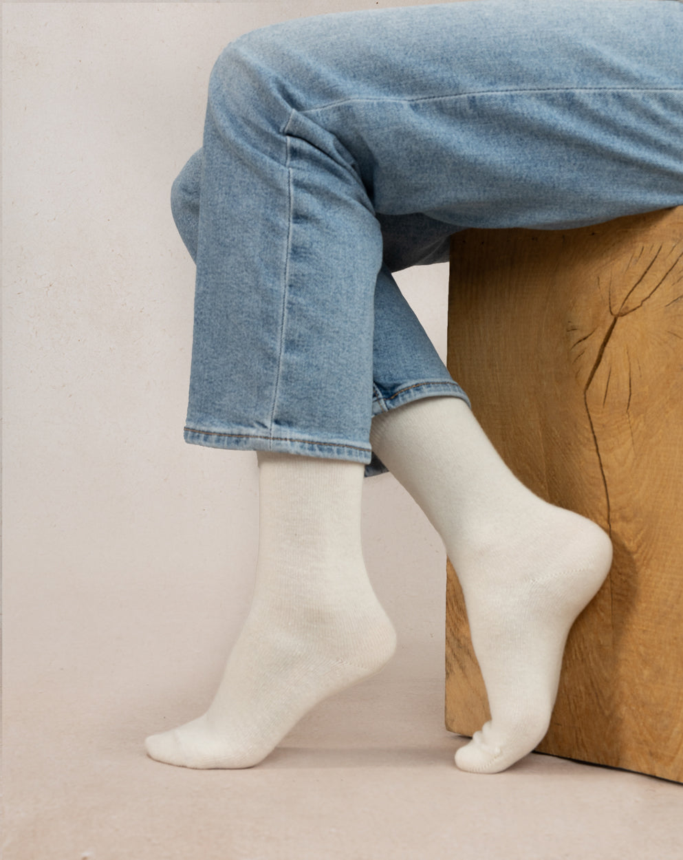 PLAIN FOREST BLUE Wool and Cashmere Sock