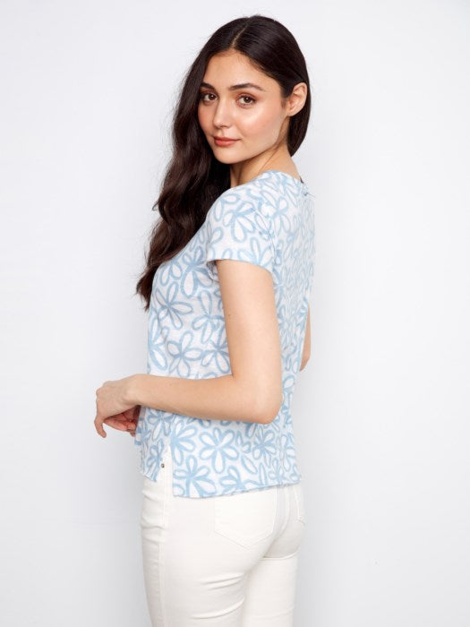 T-shirt en jersey de coton biologique imprimé CHARLIE B