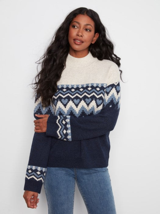 Pull à col moquetant Fair Isle