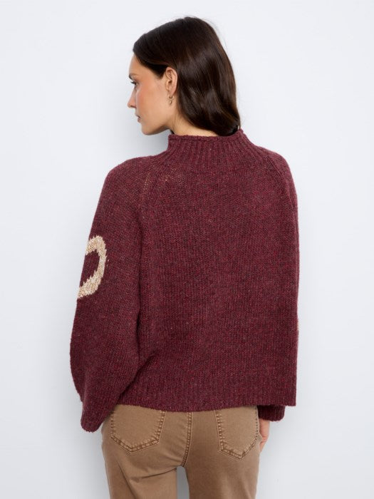 Pull en tricot à col faux en forme de cœur