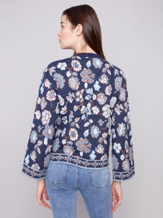 Pull jacquard à col rond CHARLIE B