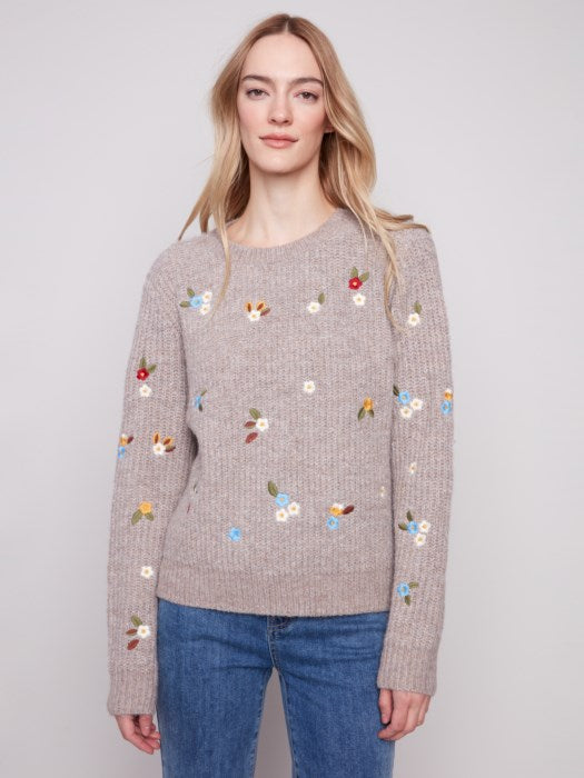 Pull avec broderie florale CHARLIE B