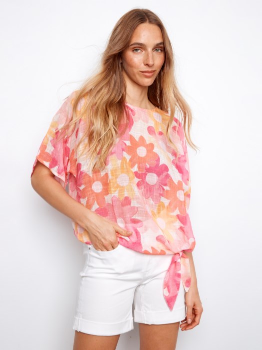 Blouse imprimée avec lien sur le côté CHARLIE B