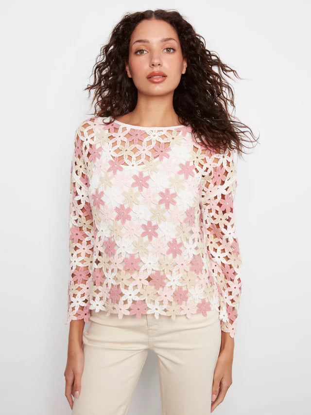 Haut à fleurs au crochet CHARLIE B