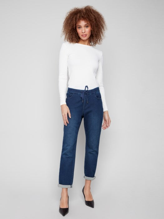 Pantalon jogger en tricot denim CHARLIE B