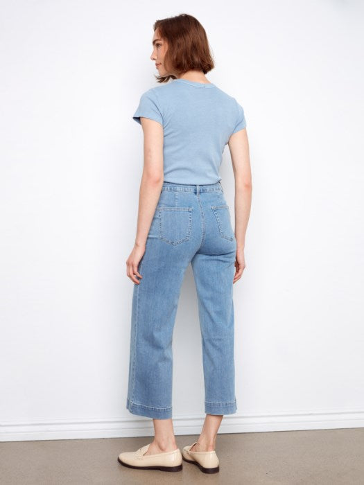 Jean flare à poches plaquées raccourci CHARLIE B