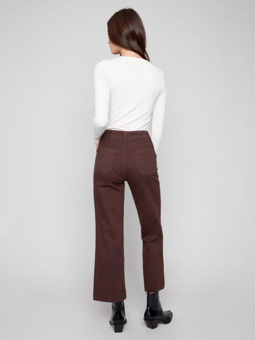Pantalon court extensible à jambes larges CHARLIE B