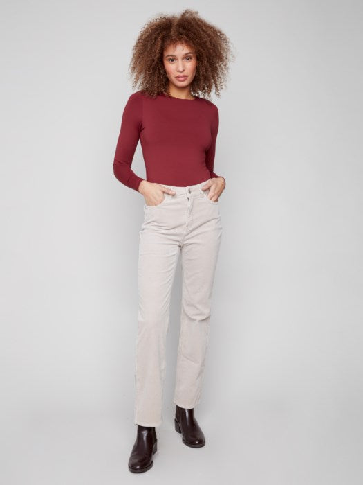 Pantalon droit en velours côtelé CHARLIE B