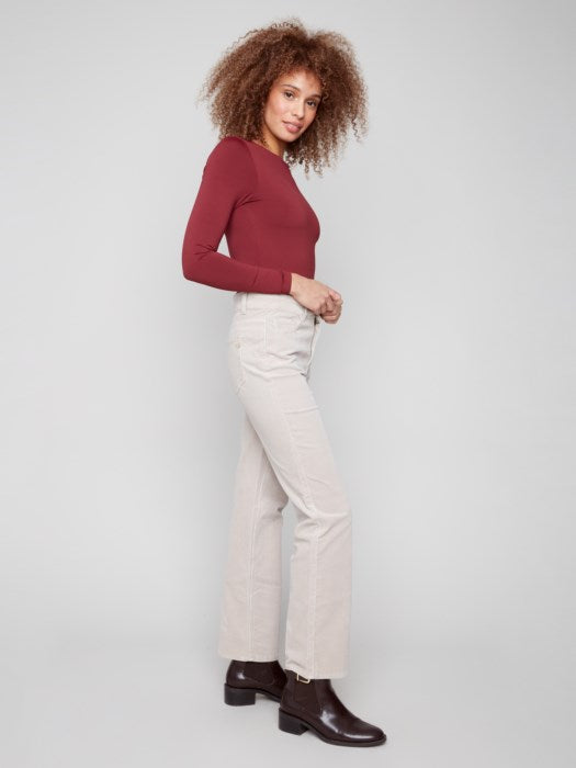 Pantalon droit en velours côtelé CHARLIE B