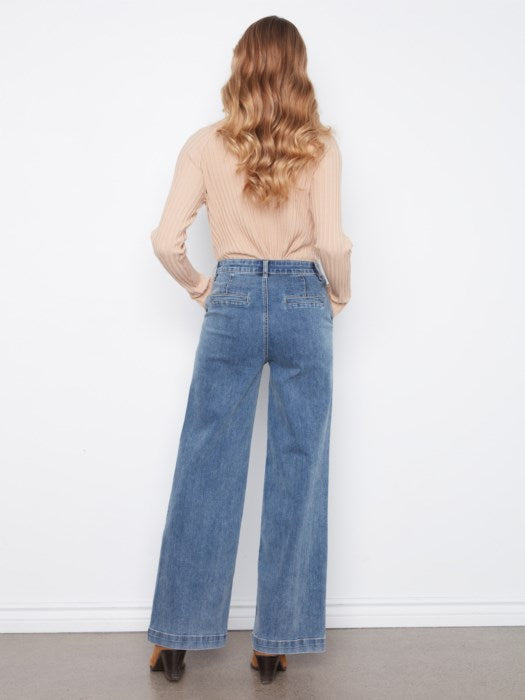 Jeans à jambes larges avec ceinture amovible