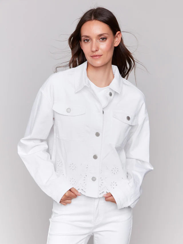 Veste en sergé avec œillets festonnés CHARLIE B