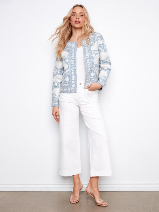 Embroidered Open Front Jacket CHARLIE B