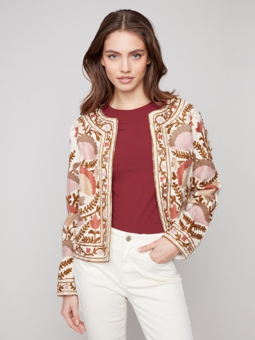 Veste ouverte brodée CHARLIE B