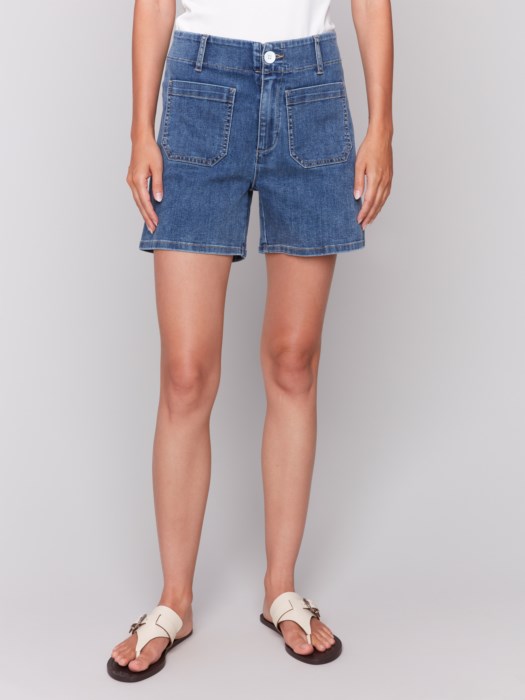 Short en denim avec poches plaquées CHARLIE B