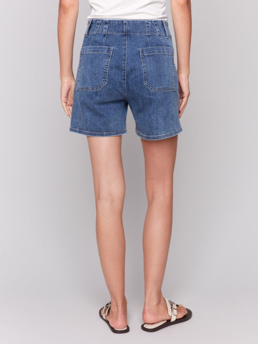 Short en denim avec poches plaquées CHARLIE B