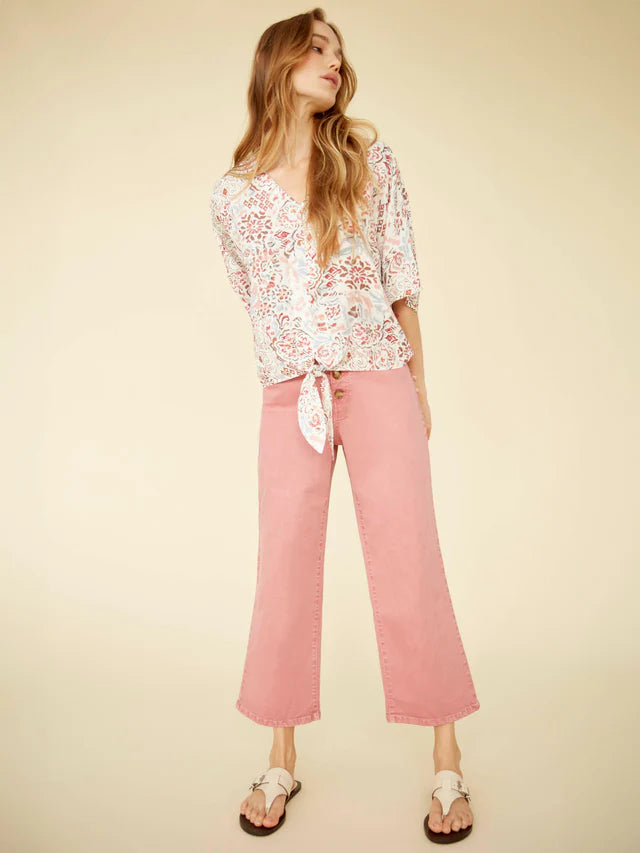 Pantalon court en sergé avec fermeture à boutons CHARLIE B