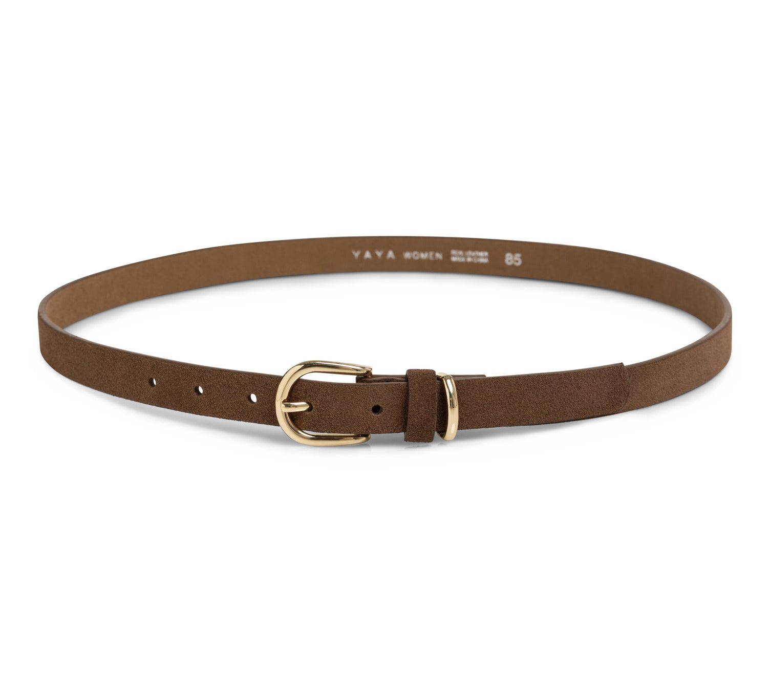Ceinture en suède avec boucle ronde