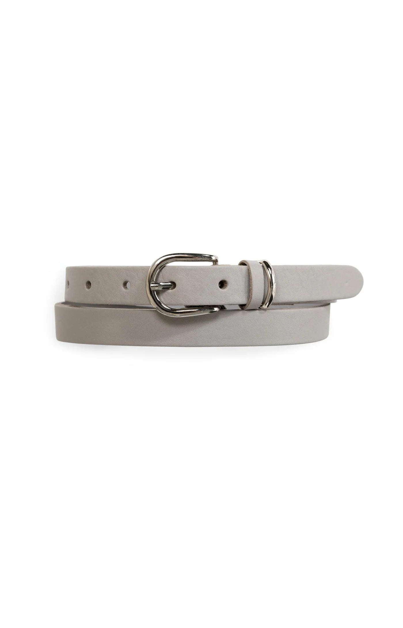 Ceinture en cuir avec boucle ronde et boucle métallique