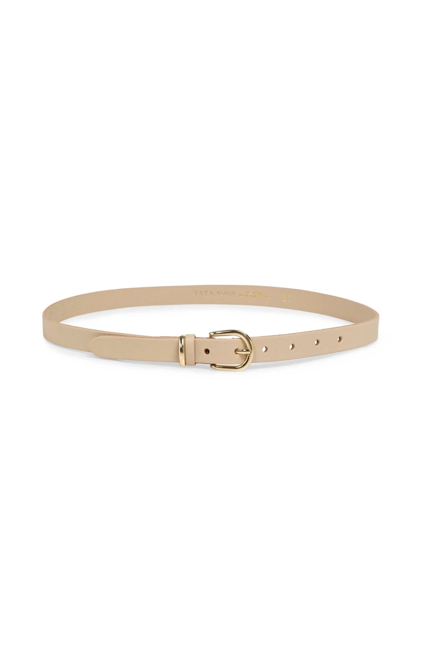 Ceinture en cuir avec boucle ronde et boucle métallique