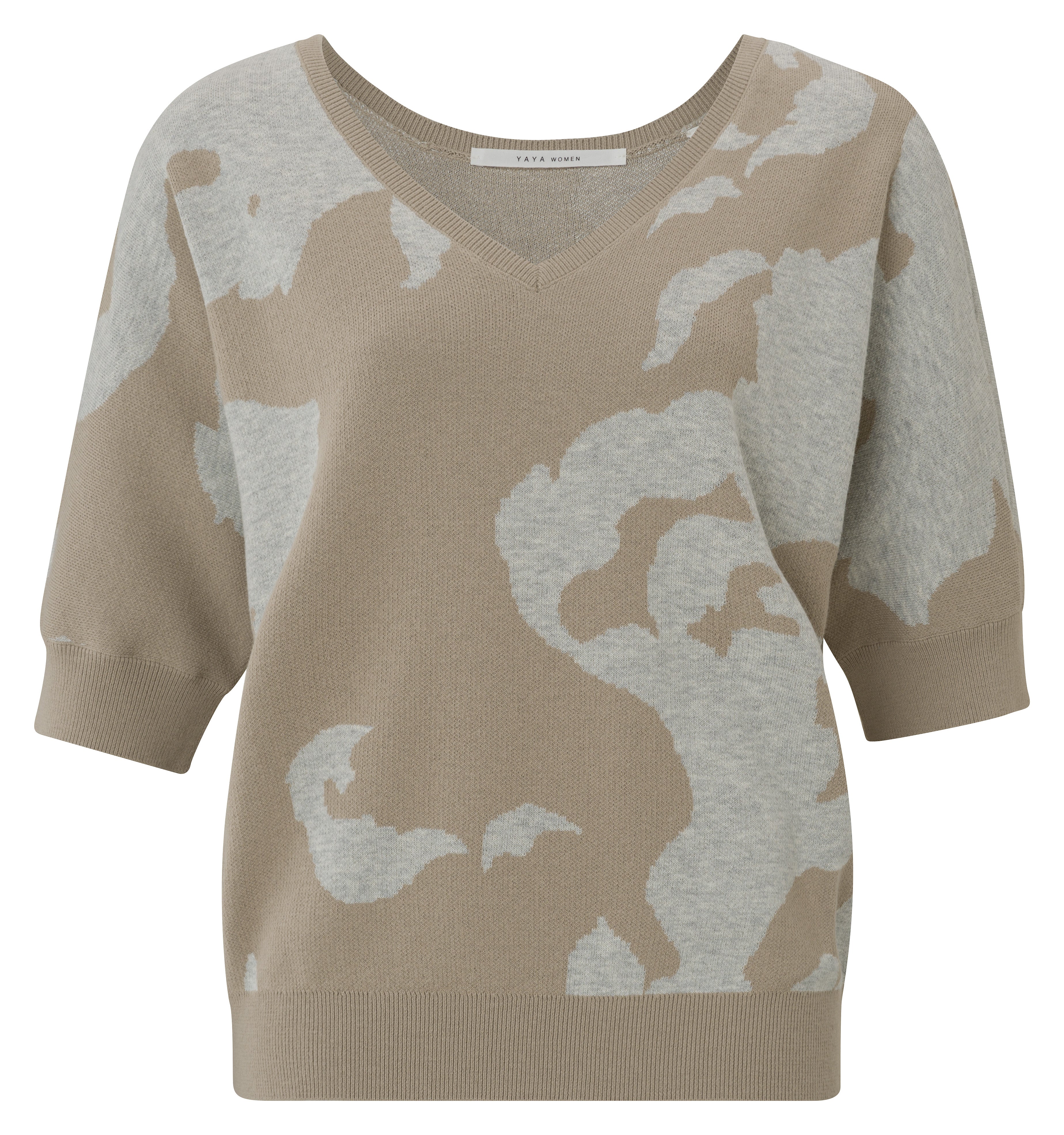 YAYA Collet V Jacquard Sweater