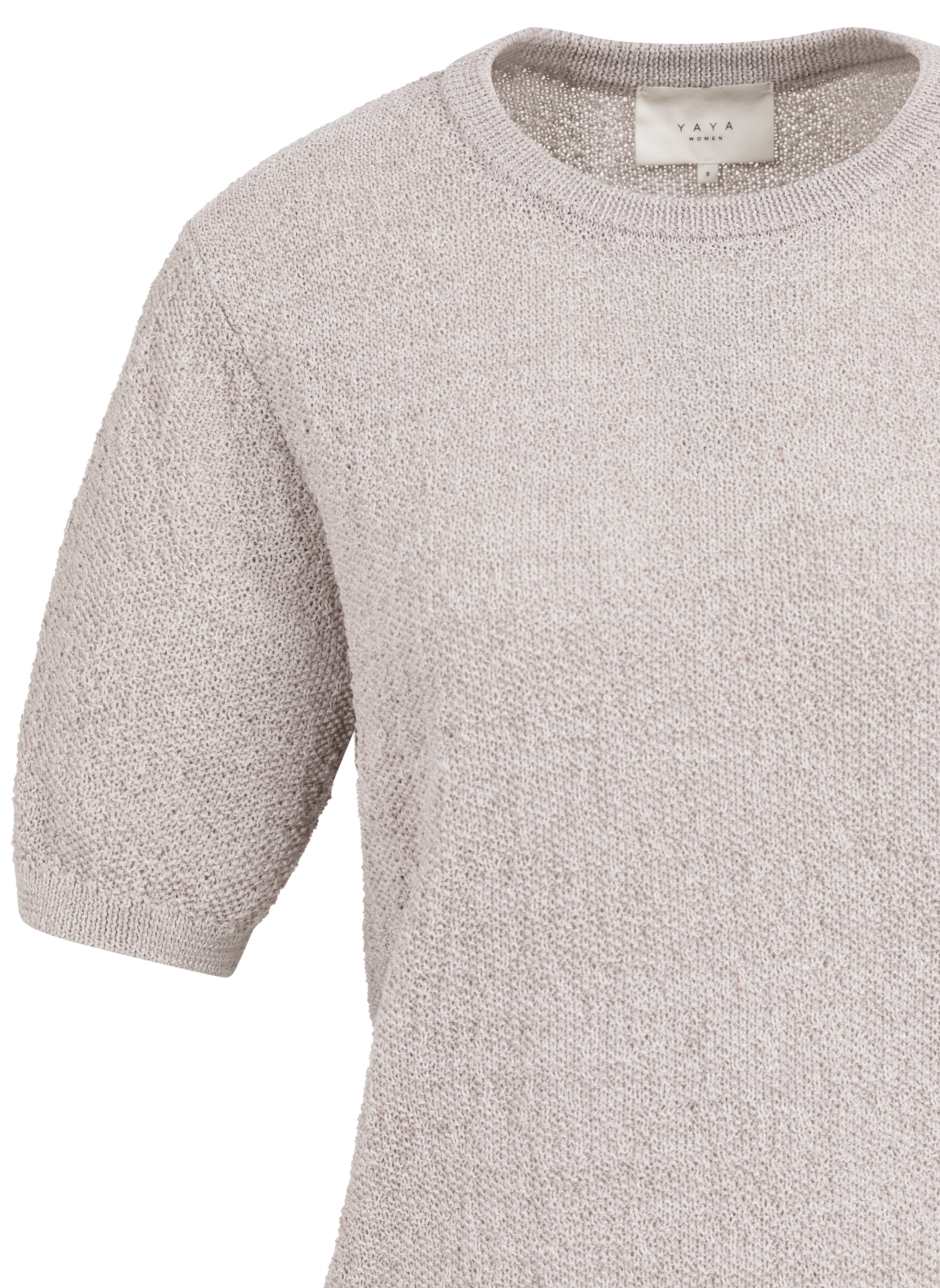 Pull manches courtes en maille texturée YAYA