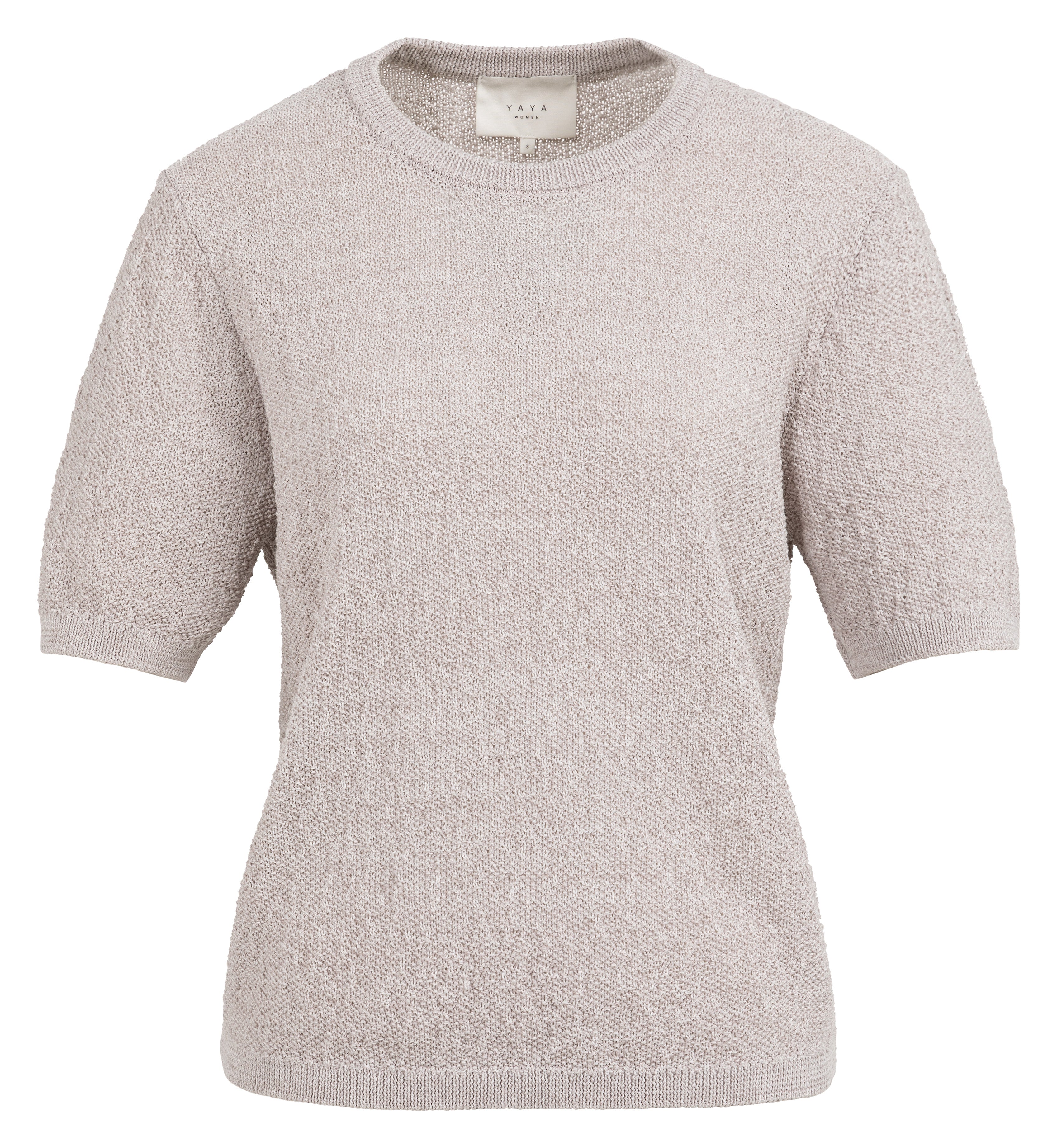 Pull manches courtes en maille texturée YAYA