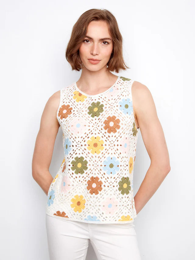 Haut sans manches à crochet Top