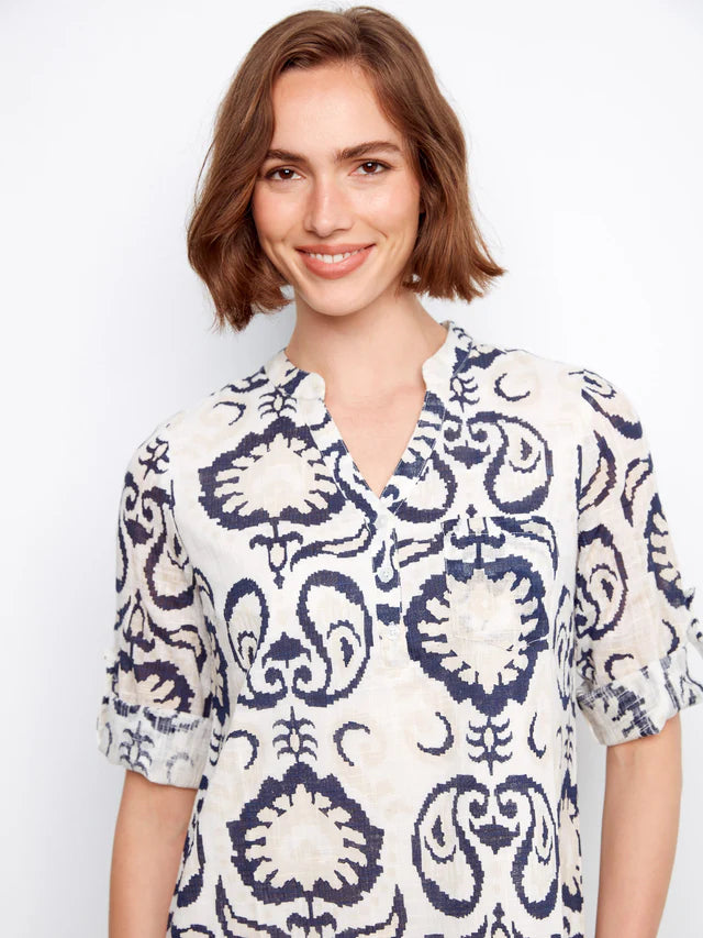 Robe chemise en coton mélangé imprimé CHARLIE B