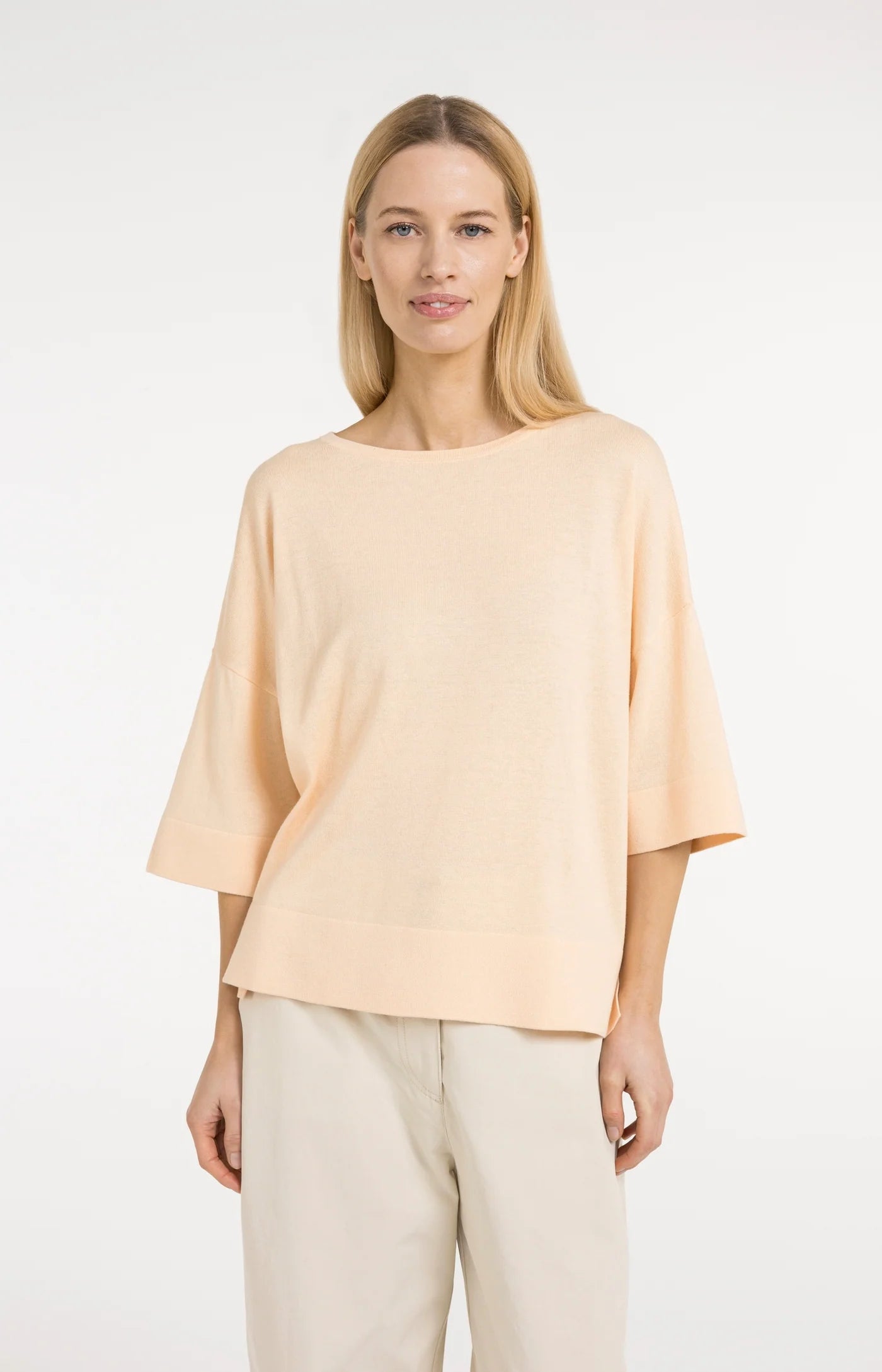 T-shirt en maille fine oversize à manches courtes