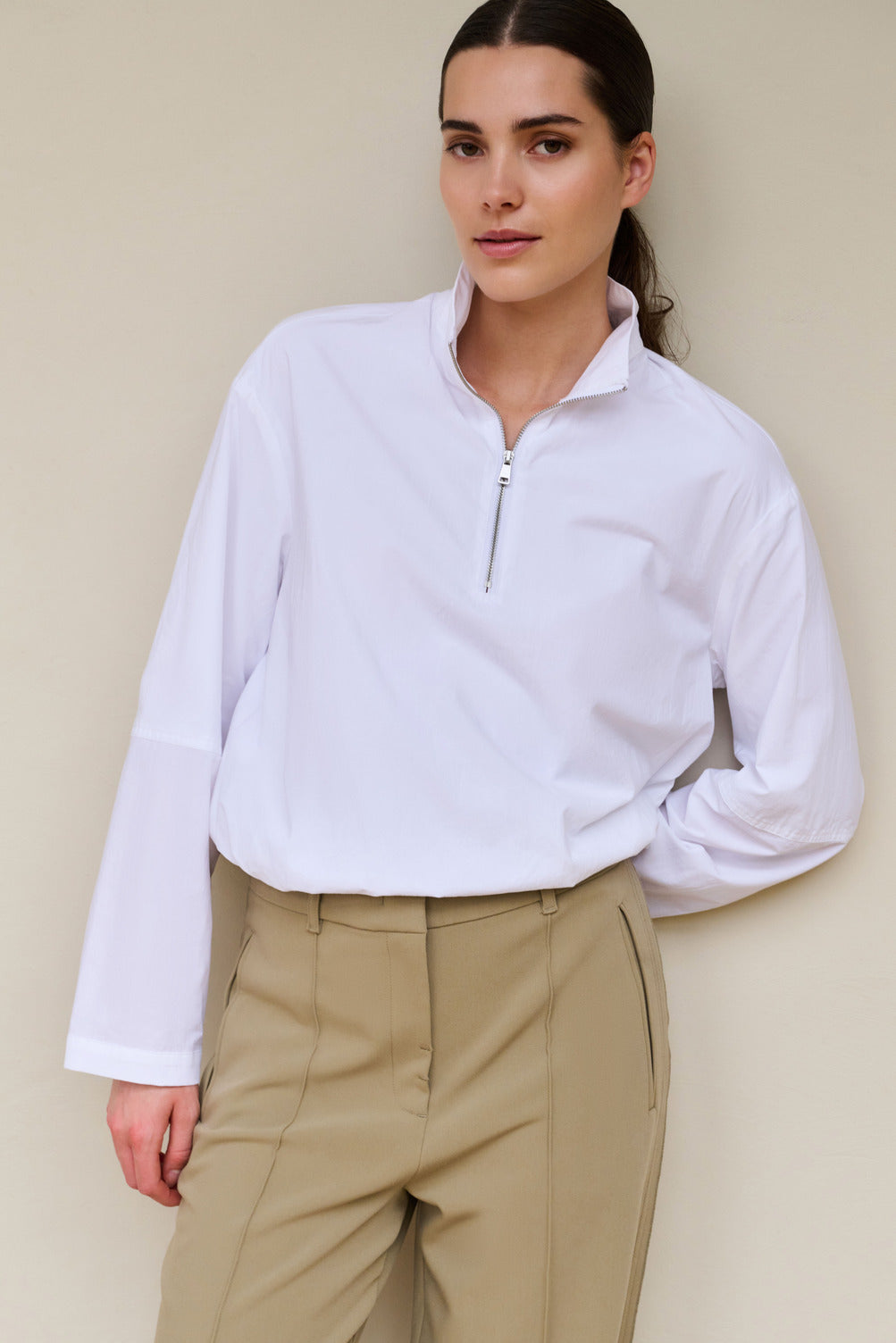 Haut ballon avec col demi-zip YAYA