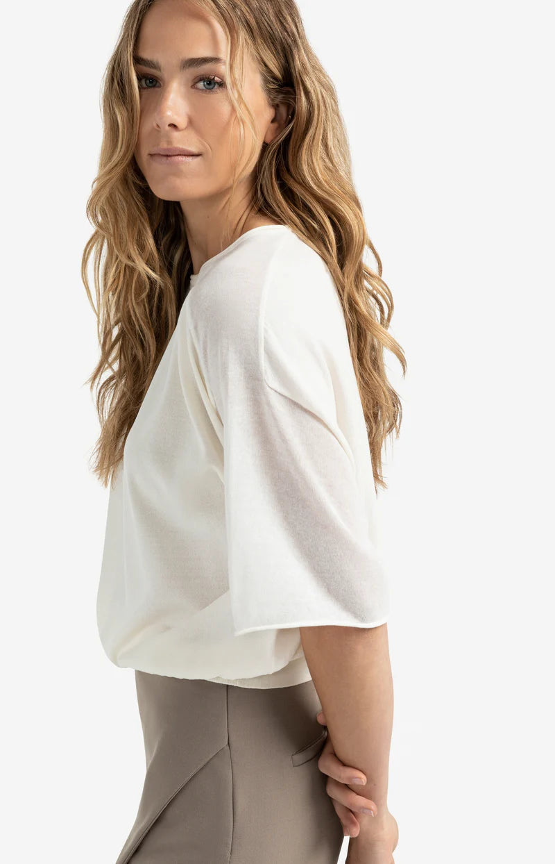 Pull col bateau à manches transparentes YAYA