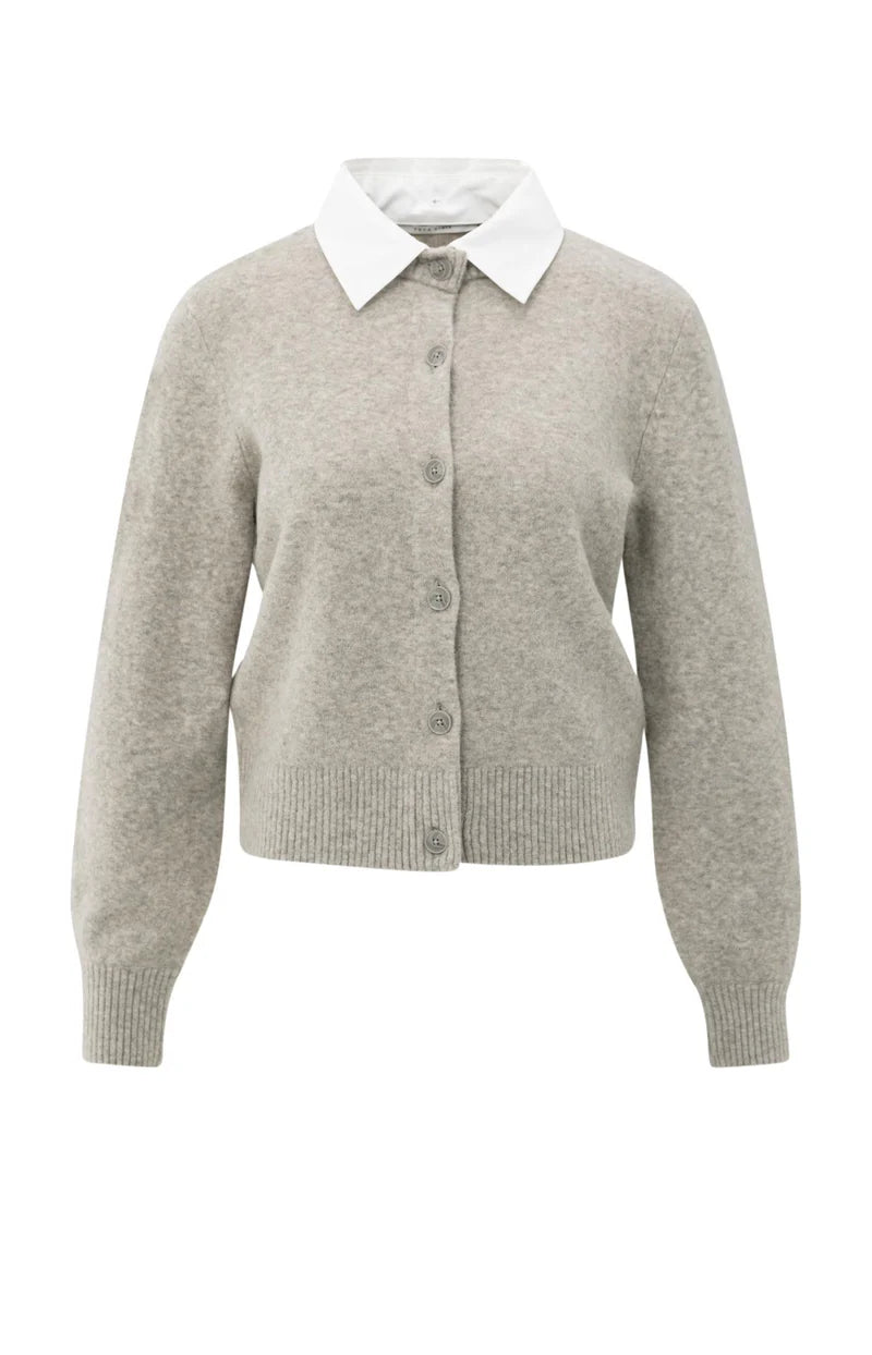 Cardigan avec col amovible et fermeture à boutons YAYA