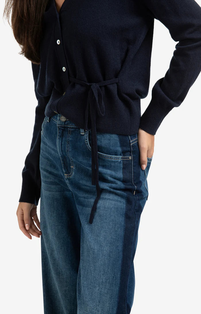 Cardigan col V à nouer à la taille YAYA