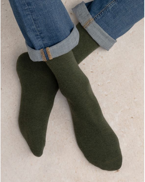 Men's Wool & Cashmere Socks FOREST BLUE