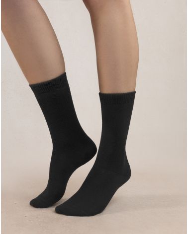 PLAIN FOREST BLUE Wool and Cashmere Sock