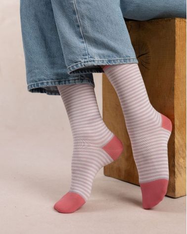 Chaussettes Coton Rayures BLEU FORÊT
