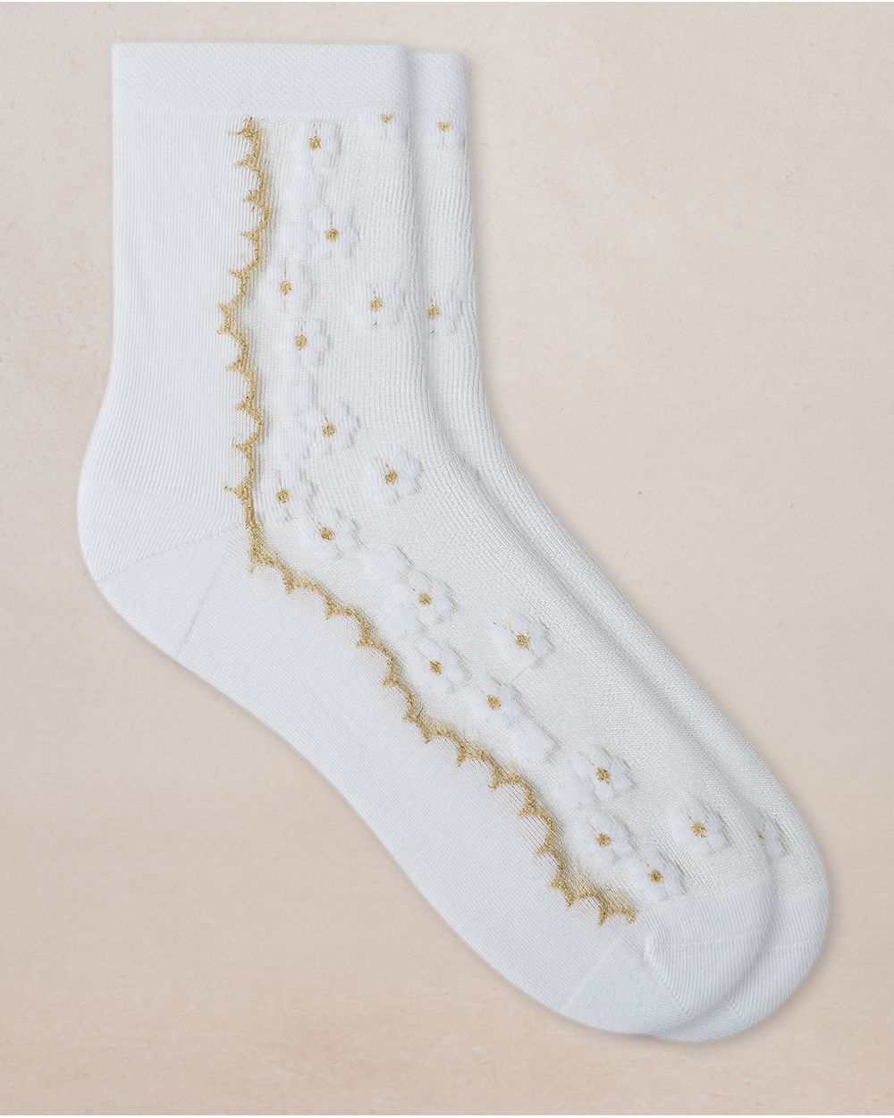 Chaussettes Courtes Transparentes Petites Fleurs BLEU FORÊT