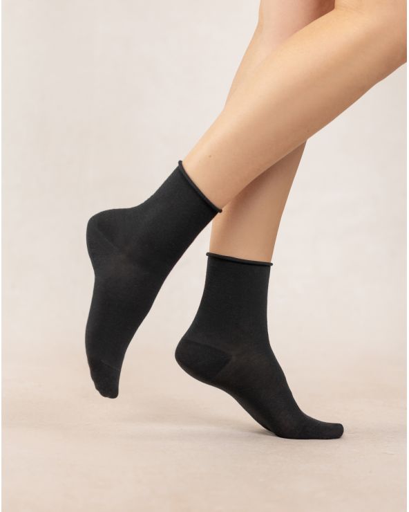 Chaussette VELOUTE UNIE BLEU FORÊT
