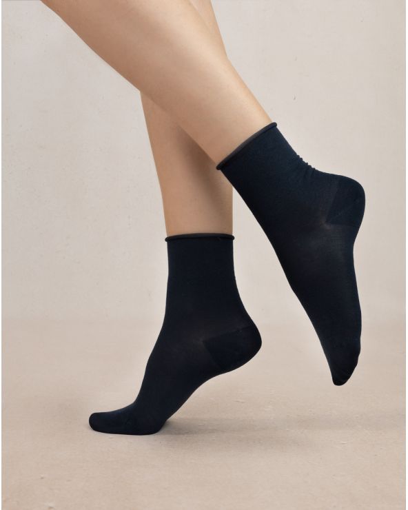 Chaussette VELOUTE UNIE BLEU FORÊT